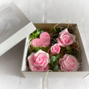 Mydlová krabička Xl Ružovo- biela